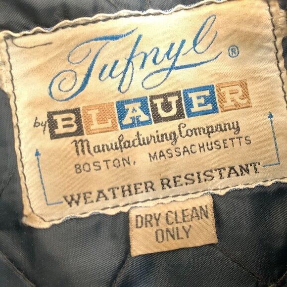 VTG 80s Men's Tufnyl by Blauer Police Security Bomber Jacket & Liner Black 56L - Picture 2 of 7